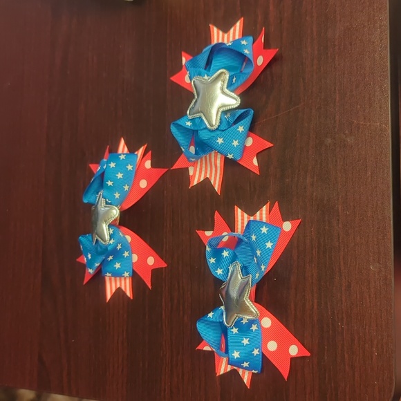 SILVER STAR 4TH OF JULY TWIST BOW - Picture 3 of 10